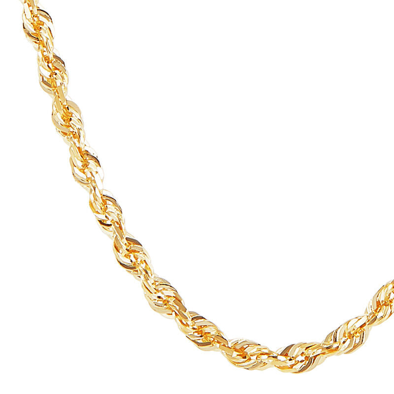 14Kt Yellow Gold 1.6mm 18" Glitter Rope Necklace