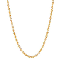 14Kt Yellow Gold 1.6mm 18" Glitter Rope Necklace