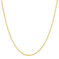 14kt Yellow Gold 2mm 18" Dual Glitter Rope Necklace