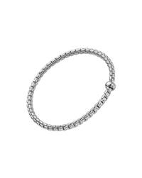FOPE 18Kt White Italian Gold .01ct Diamond Rondel EKA Flex-It Bracelet - M