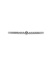 FOPE 18Kt White Italian Gold .01ct Diamond Rondel EKA Flex-It Bracelet - M