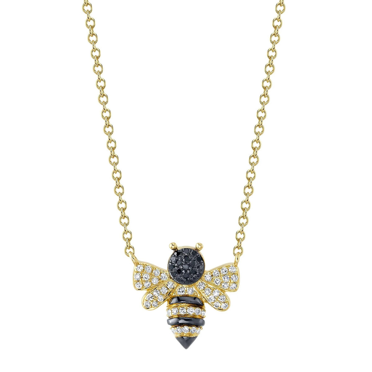 Shy Creation Gold Queen Bee Diamond Necklace