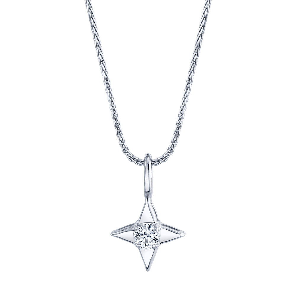 Star of Hope 14Kt White Gold 0.10cttw Natural Diamond Pendant