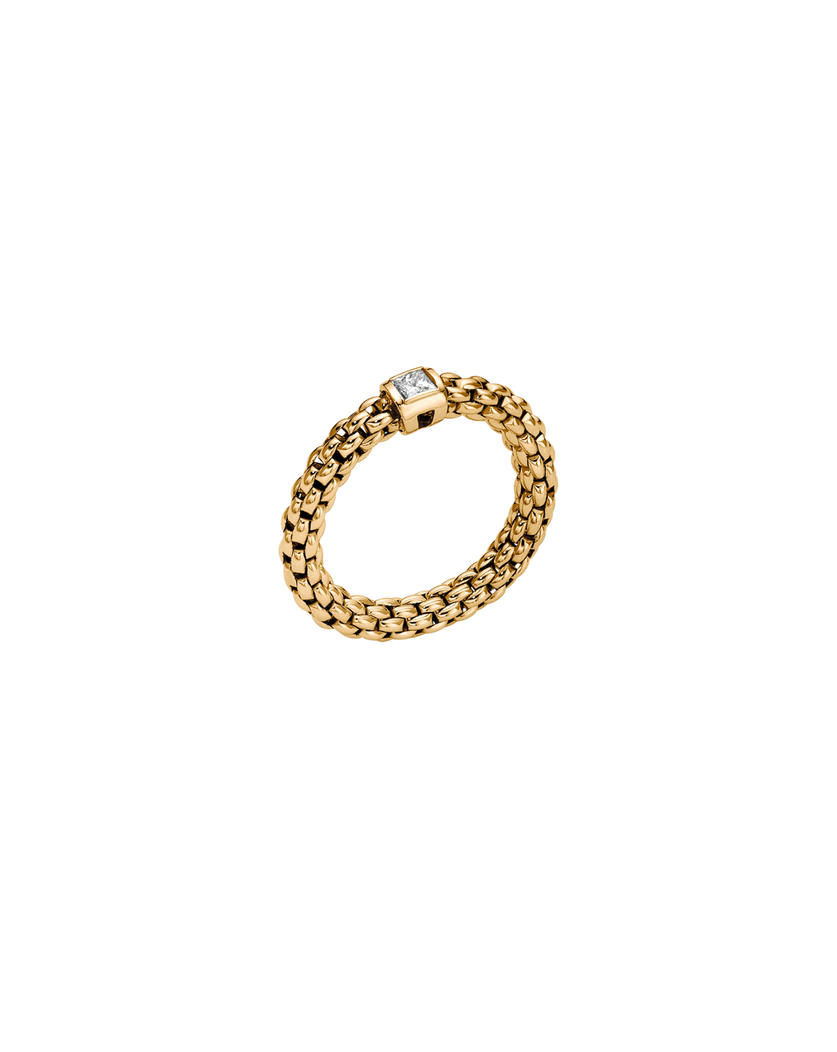 FOPE 18Kt Yellow Italian Gold SOULS Diamond Flex'It Ring - L