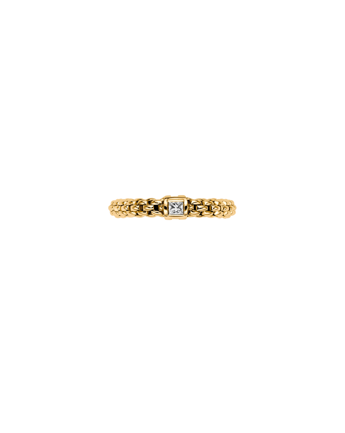 FOPE 18Kt Yellow Italian Gold SOULS Diamond Flex'It Ring - L