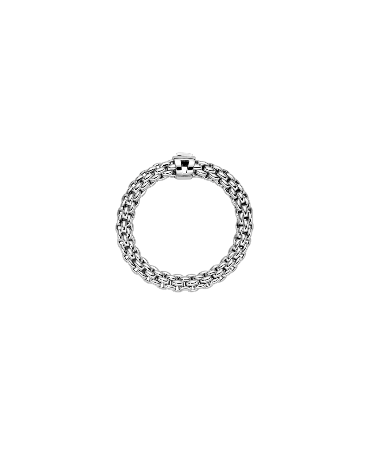 FOPE 18Kt White Italian Gold SOULS Black Diamond Flex'It Ring - L