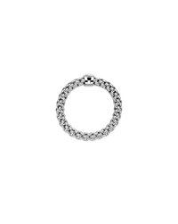 FOPE 18Kt White Italian Gold SOULS Black Diamond Flex'It Ring - L