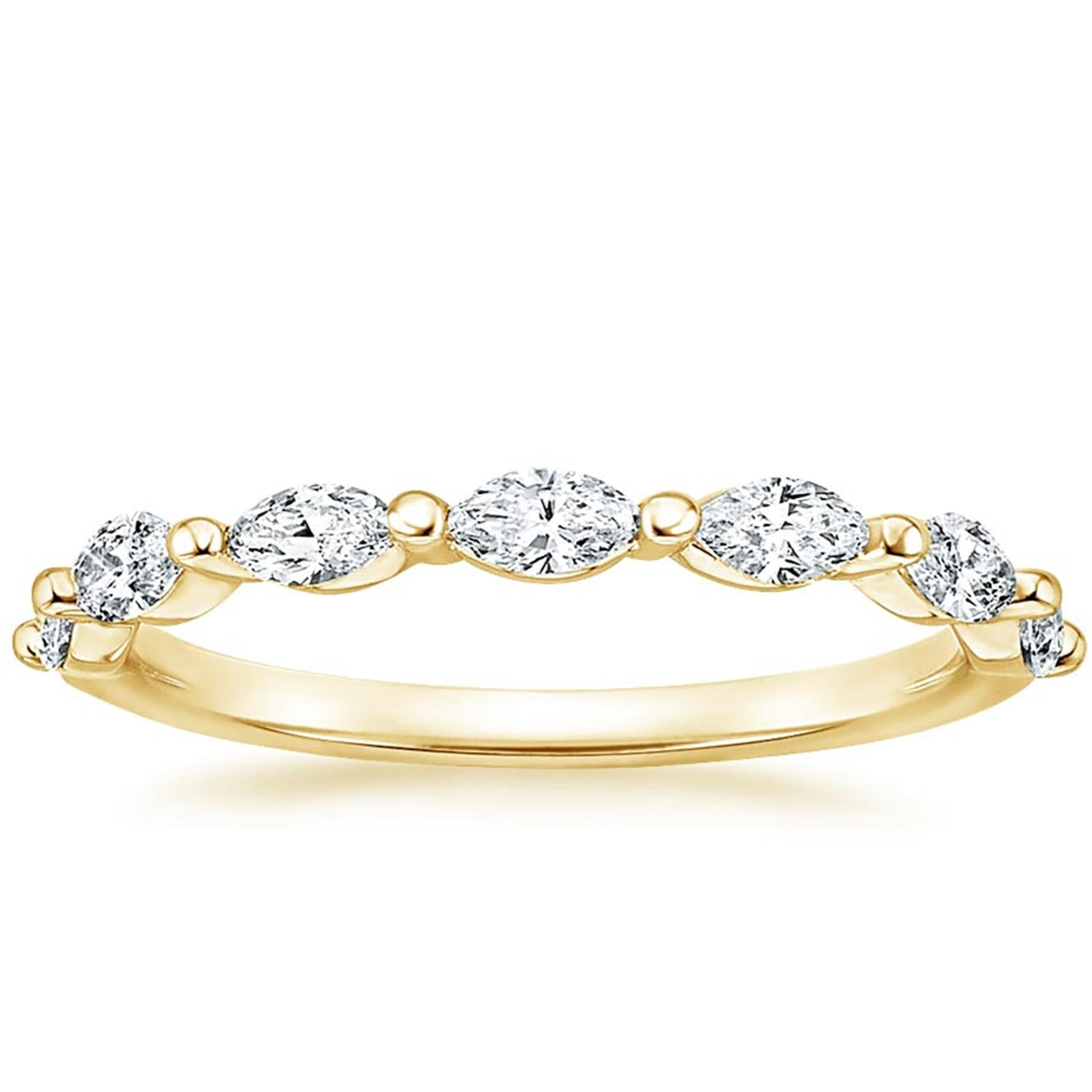 14Kt Yellow Gold Stackable East/West Marquise Diamond Band