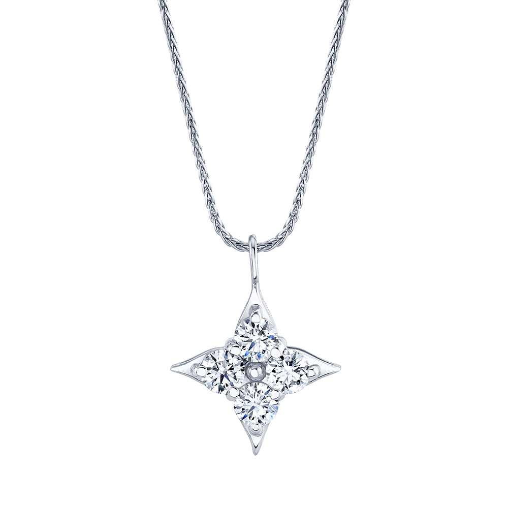 Star of Hope 14Kt White Gold 1.00cttw Natural Diamond Pendant
