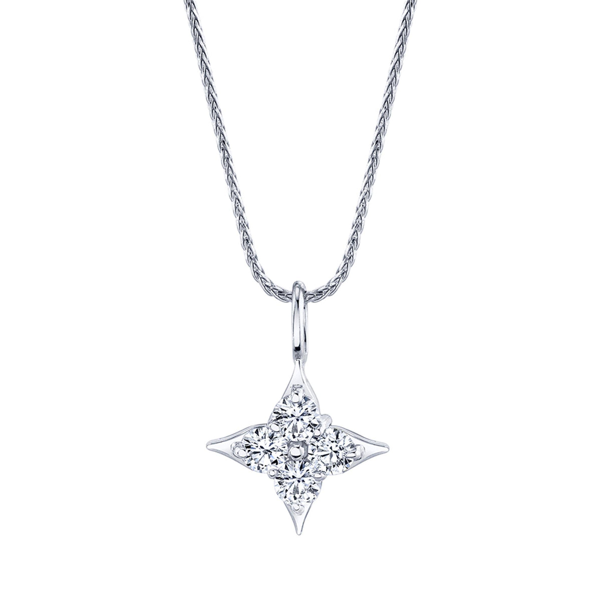 Star Of Hope Pendant In Sterling Silver With 0.10cttw Natural Diamonds