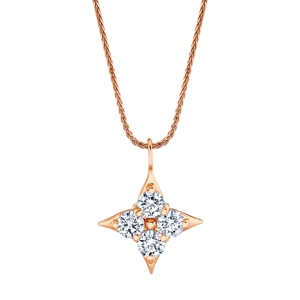 Star of Hope 14Kt Rose Gold 1.48cttw Natural Diamond Pendant