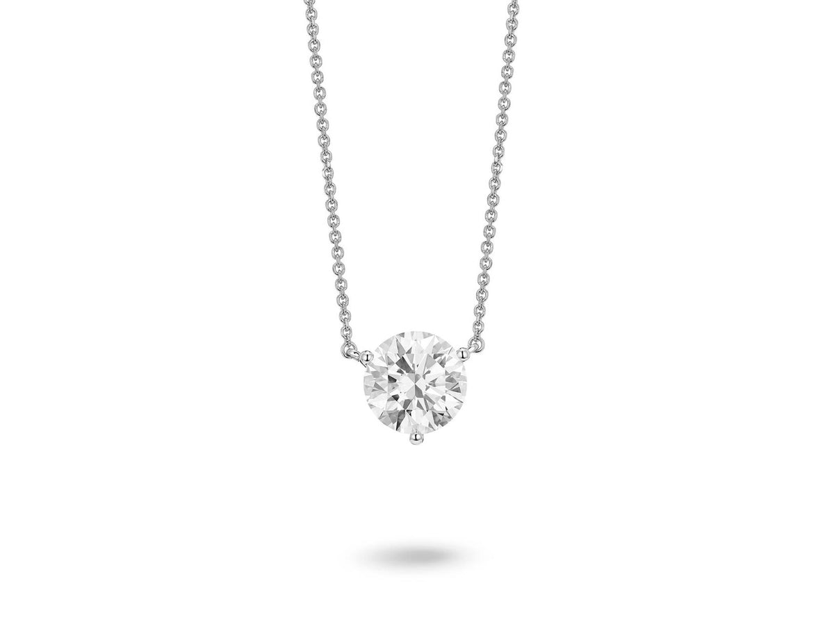 14Kt White Gold Solitaire Pendant With 1.50cttw Lab-Grown Diamonds