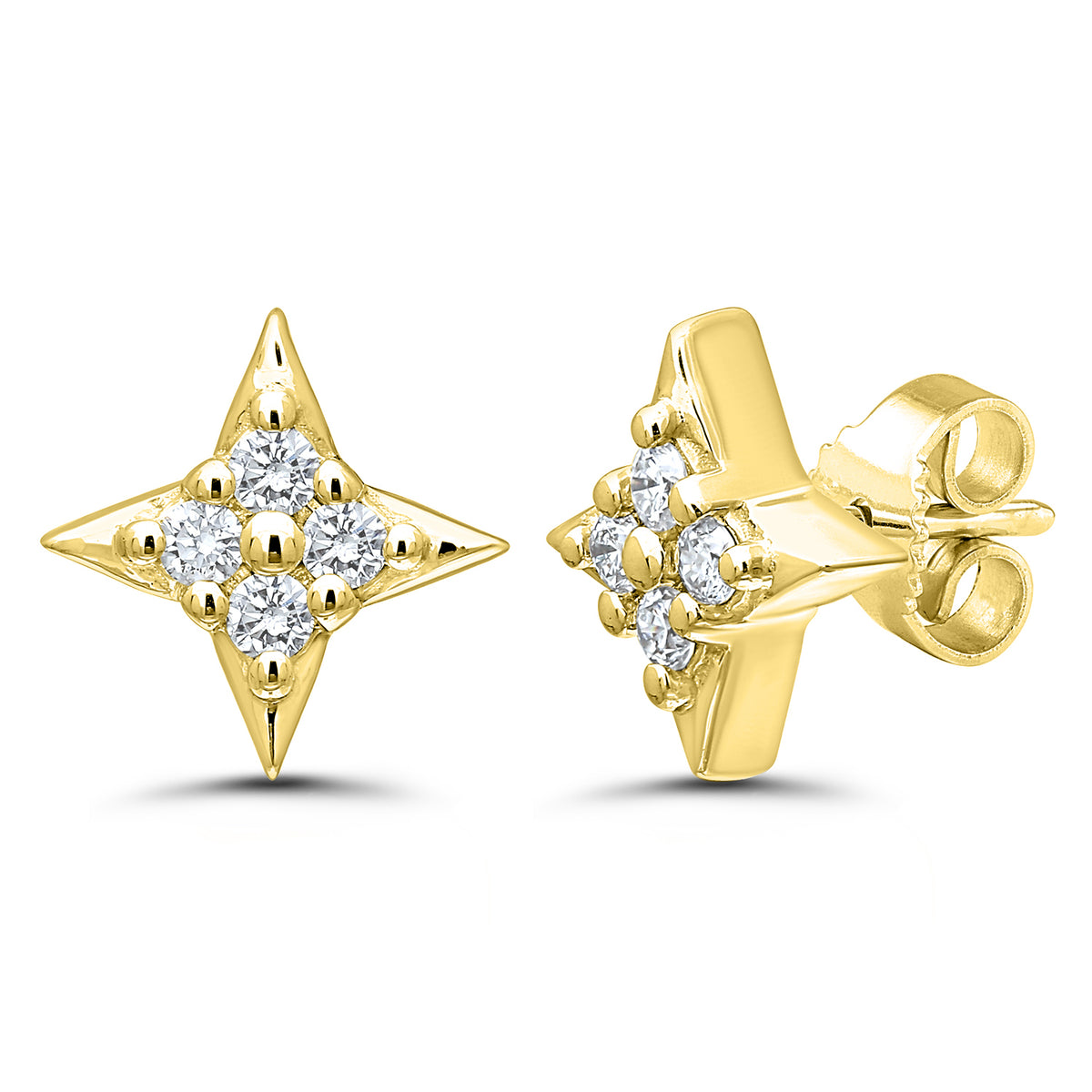 Star of Hope 14Kt Yellow Gold 0.33cttw Natural Diamond Stud Earrings