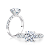 Pure Lasker Platinum Collection Galaxy Diamond Ring Mounting - Round Center Stone Sold Separately