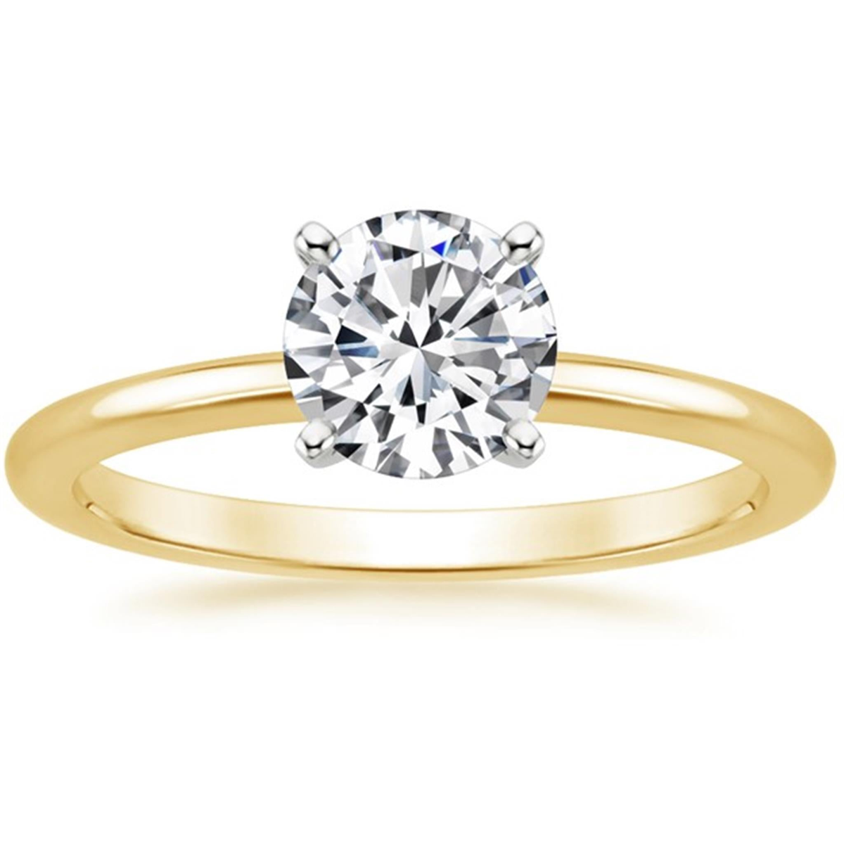 14Kt Yellow Gold Solitaire 1.01ct Round Center Natural Diamond Engagement Ring