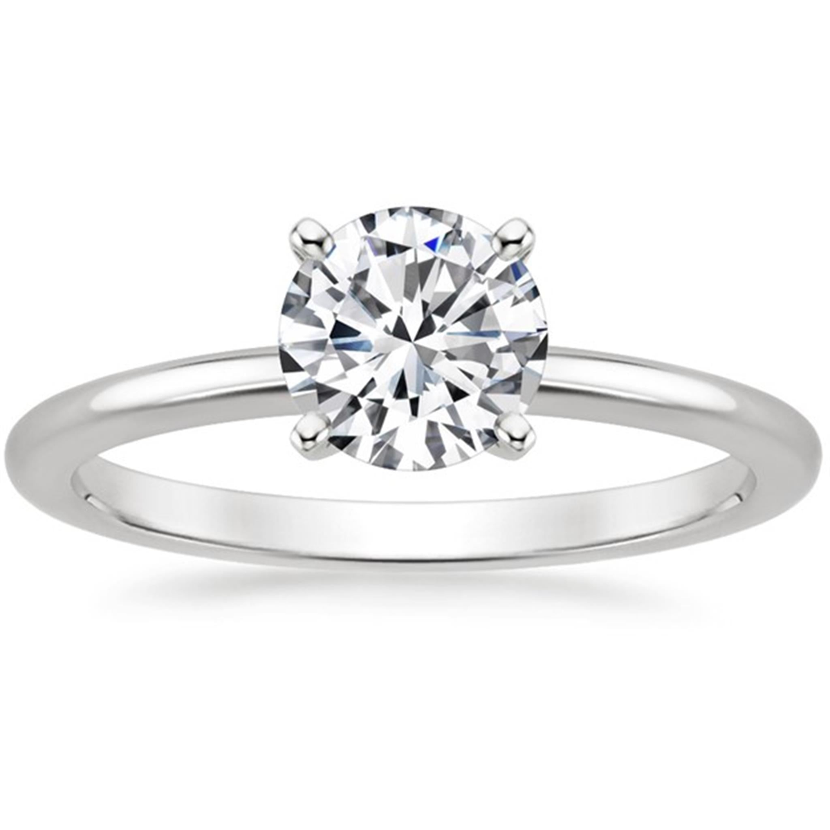 14Kt White Gold Solitaire 3.19ct Round Center Lab-Grown Diamond Engagement Ring