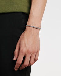 FOPE 18Kt White Italian Gold 0.01ct Diamond Rondel SOLO Flex'It Bracelet - L