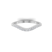 14Kt White Gold Curved 0.34cttw Natural Diamond Anniversary Band