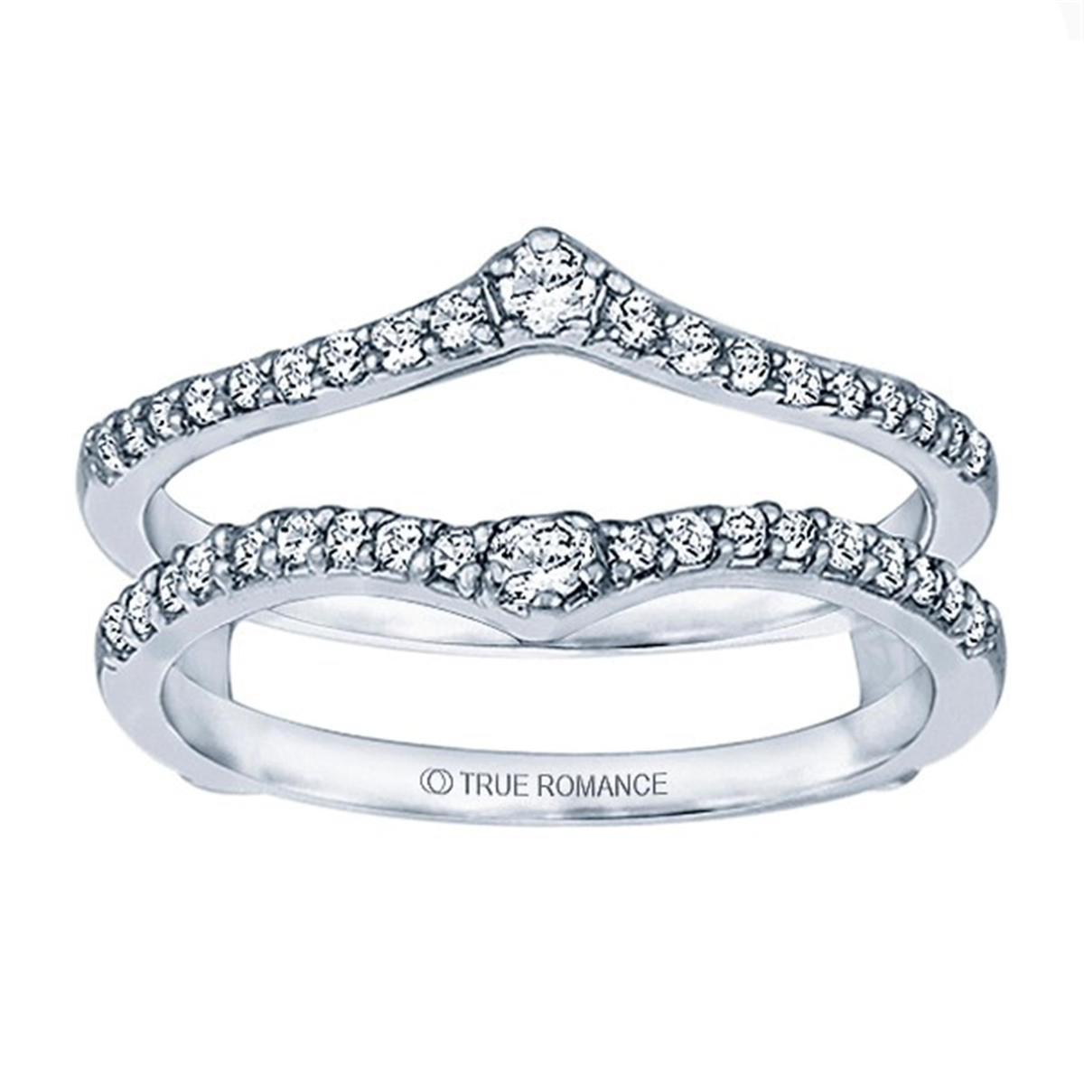 14Kt White Gold Insert Guard Ring with .35cttw Natural Diamonds