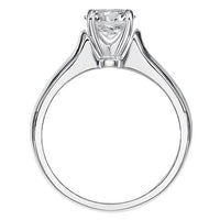 14Kt White Gold 5mm Cathedral Style Solitaire Ring With 2.01ct Round Natural Diamond