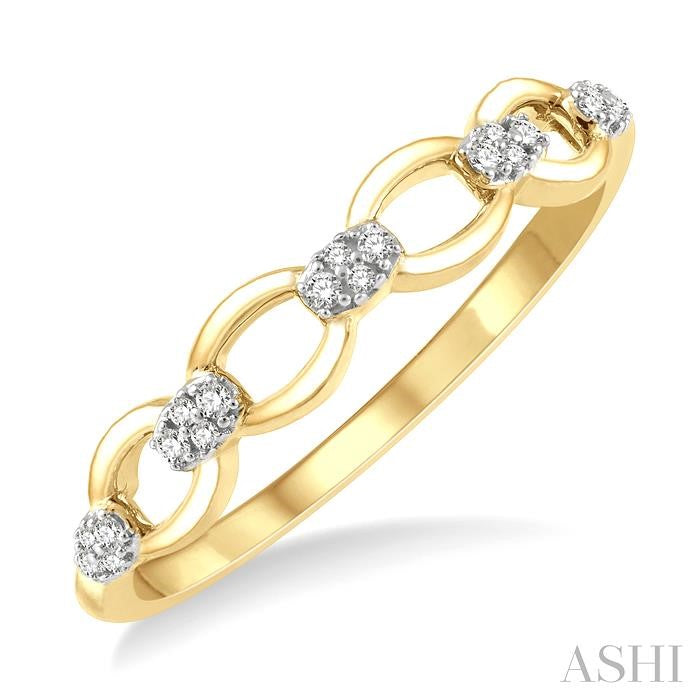 14Kt Yellow Gold Open Link Stackable Band with Natural Diamonds
