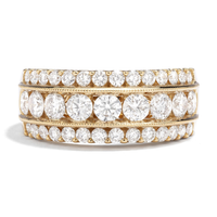 Lasker Couture 18Kt Yellow Gold Classic 3-Row Natural Diamond Band