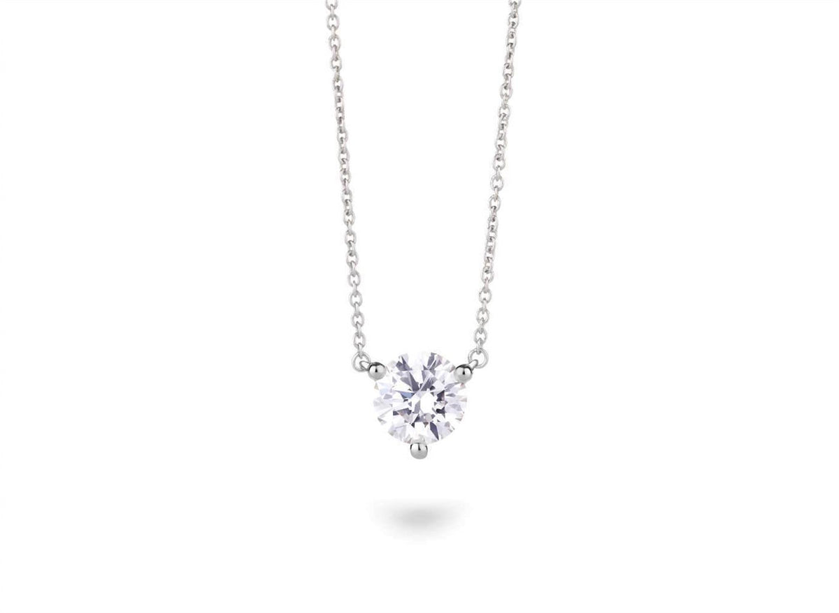 14Kt White Gold Solitaire Pendant With 1.00cttw Lab-Grown Diamonds