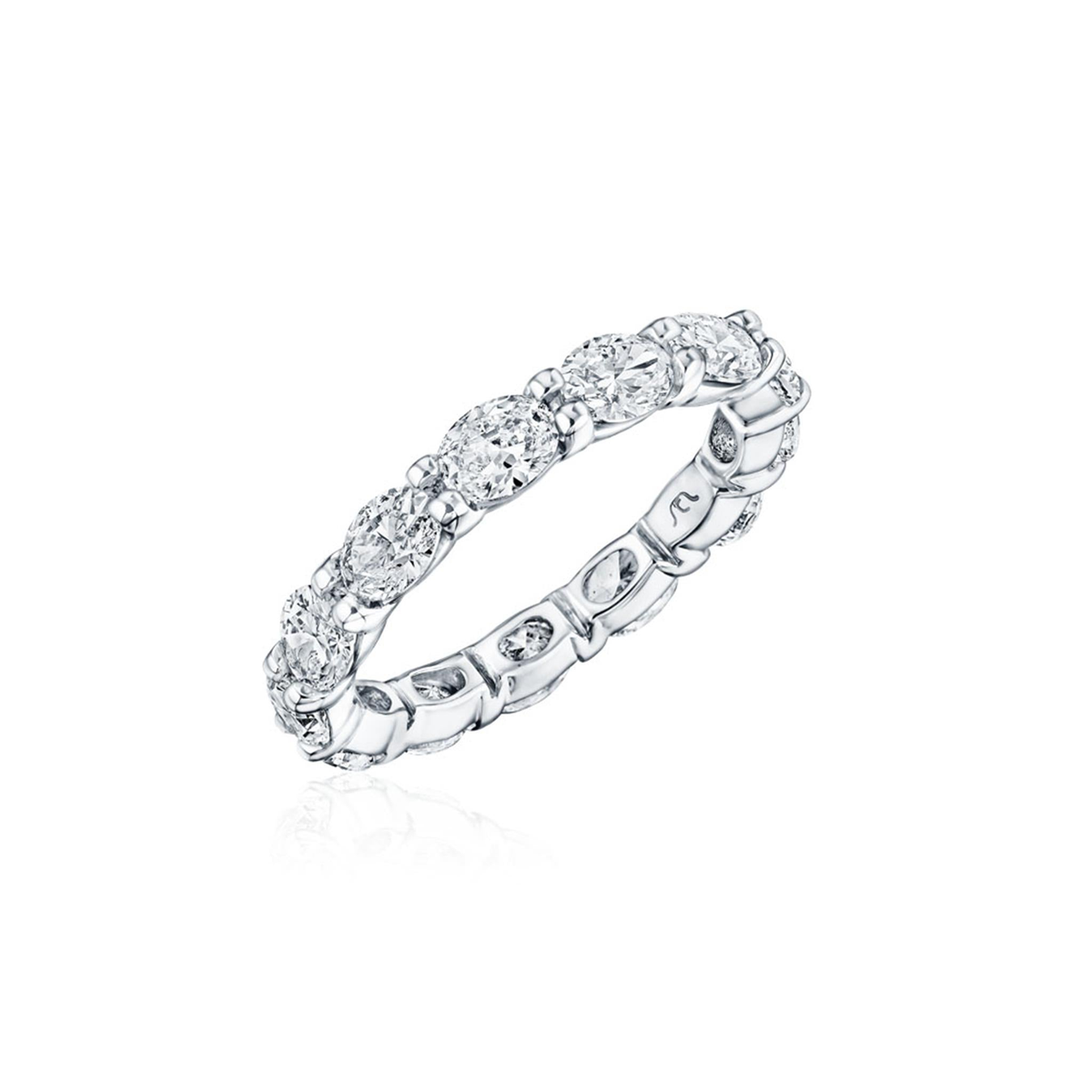 14Kt White Gold Eternity 2.47cttw Oval Natural Diamond Anniversary Band