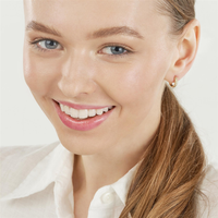 14Kt Yellow Gold Ribbed Huggie Hoop Earrings