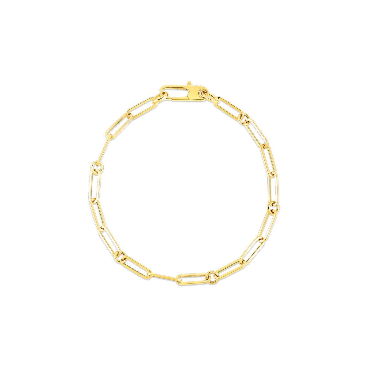 Roberto Coin 18Kt Yellow Gold Paperclip and Round Link Bracelet