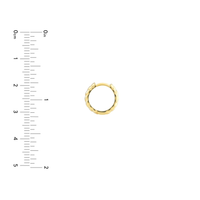 14Kt Yellow Gold Ribbed Huggie Hoop Earrings