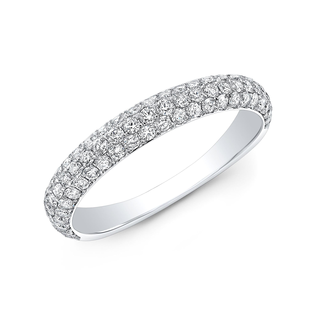 18Kt White Gold Prong Set Wedding Ring with 0.29cttw Natural Diamonds