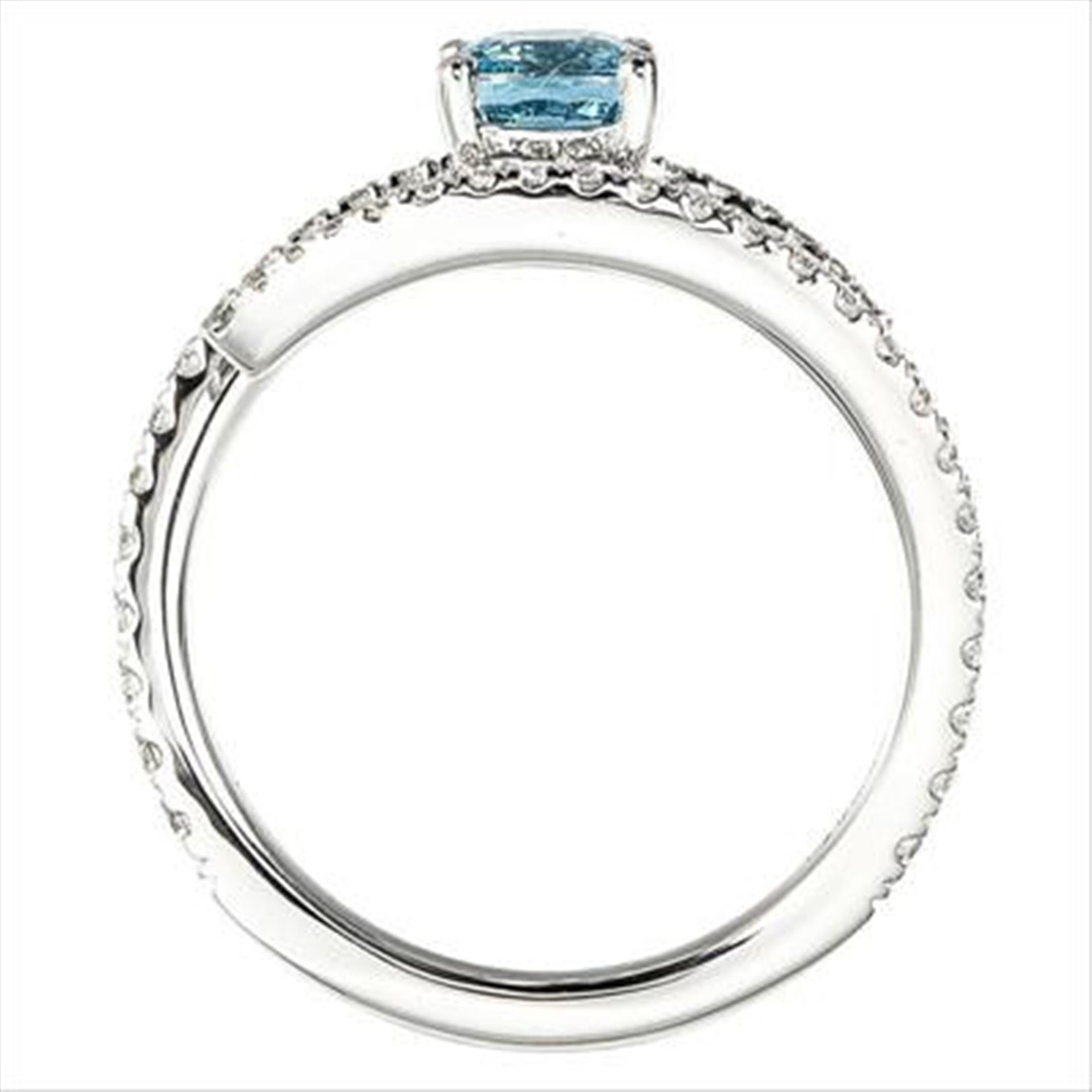 18Kt White Gold Bypass Ring with 0.82ct Aquamarine