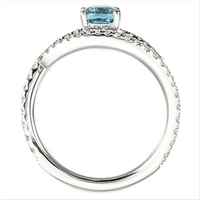 18Kt White Gold Bypass Ring with 0.82ct Aquamarine
