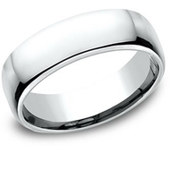 14Kt White Gold Euro Comfort-Fit 6.5mm Wedding Band