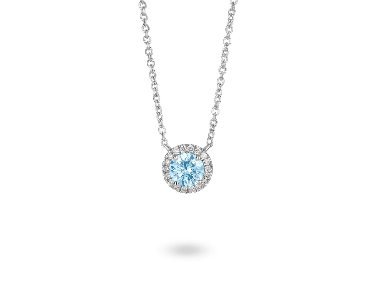 14Kt White Gold Halo Pendant With 1.00cttw Lab-Grown Diamonds