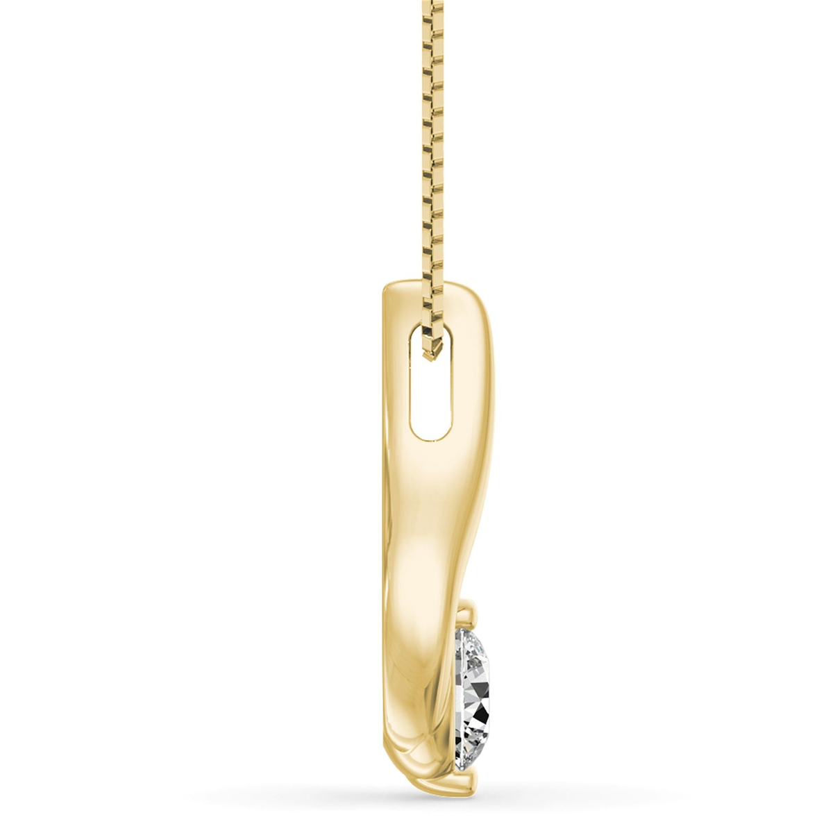 Flickering Flame14Kt Yellow and White Gold Solitaire Pendant with .25ct Round Natural Diamond