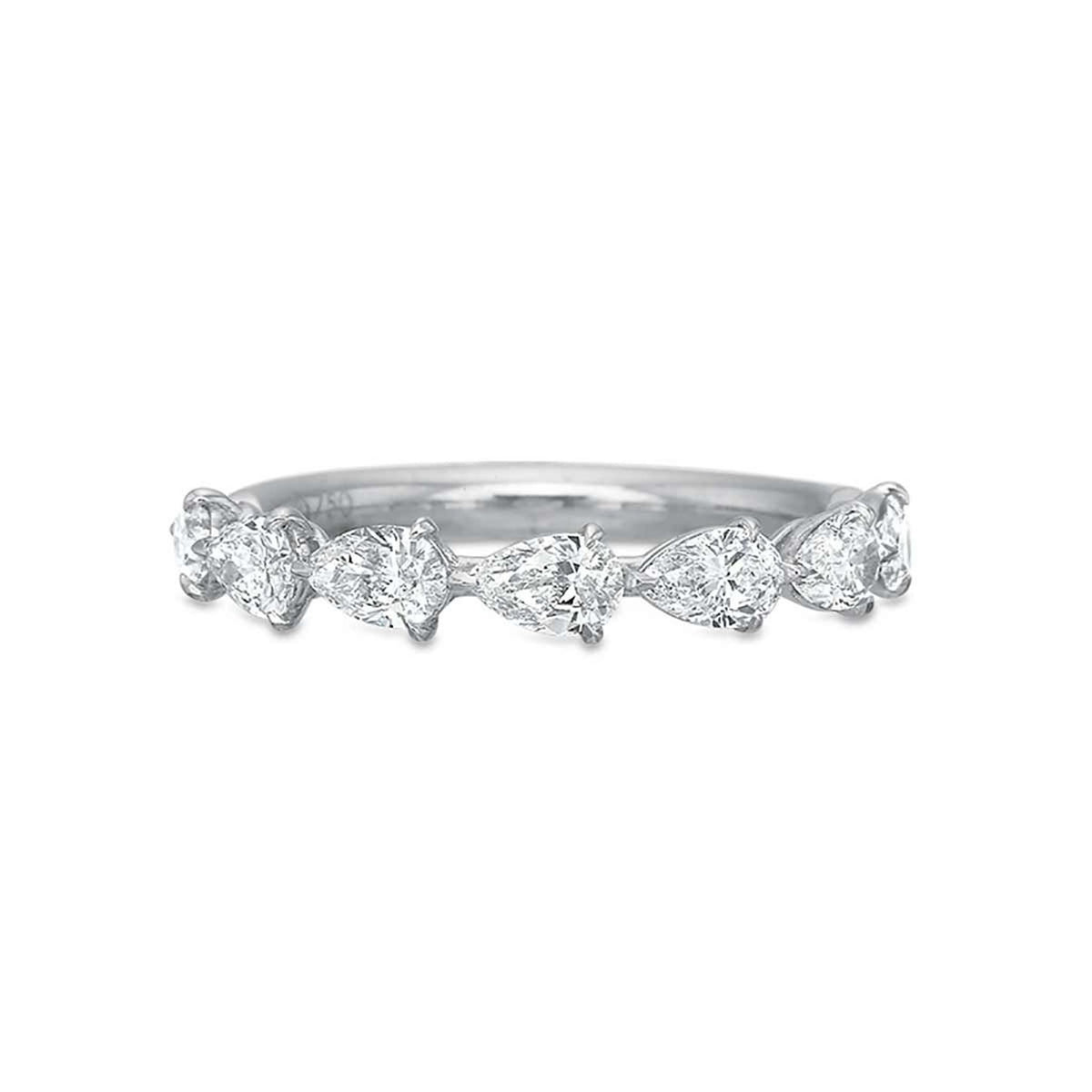 18Kt White Gold Stackable Wedding Ring With 0.49cttw Natural Diamonds