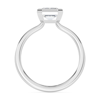 Lasker's Big Rocks Lab-Grown Diamond Collection Bezel Set Solitaire Ring in 14Kt White Gold with 2.03ct  Emerald Cut Center  Diamond