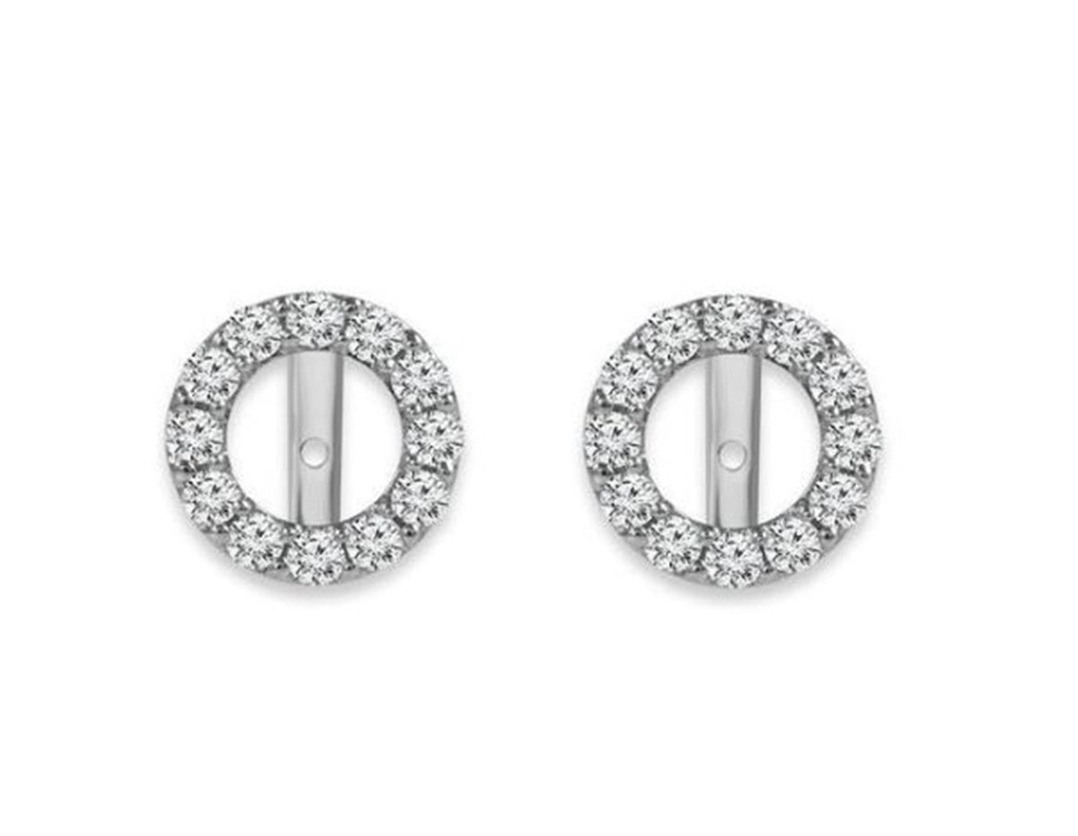14Kt White Gold Earring Jackets 0.50cttw Natural Diamonds