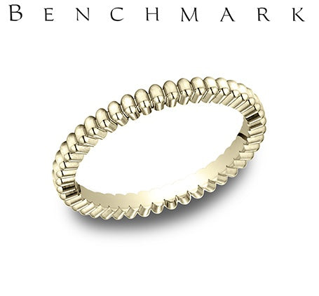 "The Innovator" 14Kt Yellow Gold 2mm Gear-Cut Band
