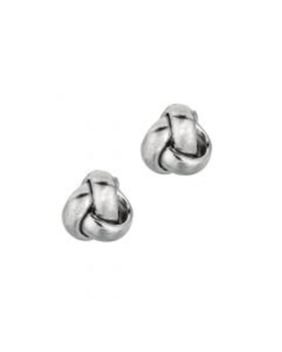 14Kt White Gold Love Knot Stud Earrings