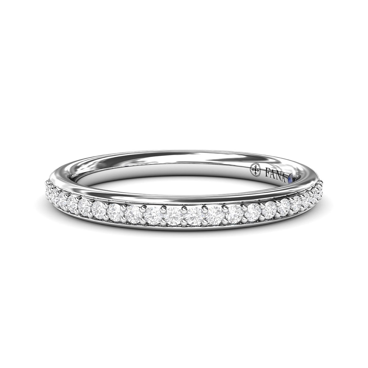14Kt White Gold Channel Set Wedding Ring with 0.20cttw Natural Diamonds
