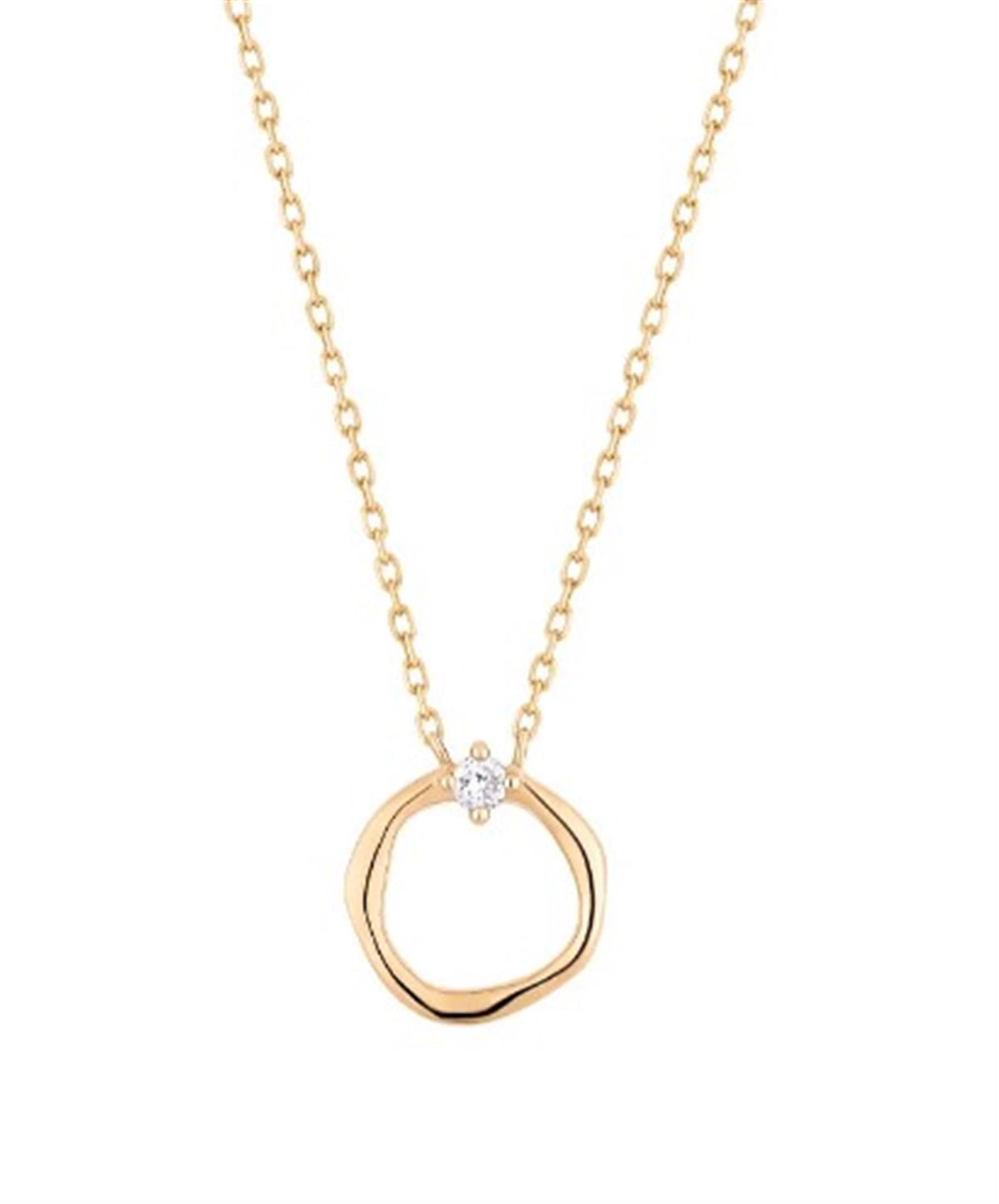 Aurelie Gi 14Kt Yellow Gold Lillian Diamond Circle Necklace