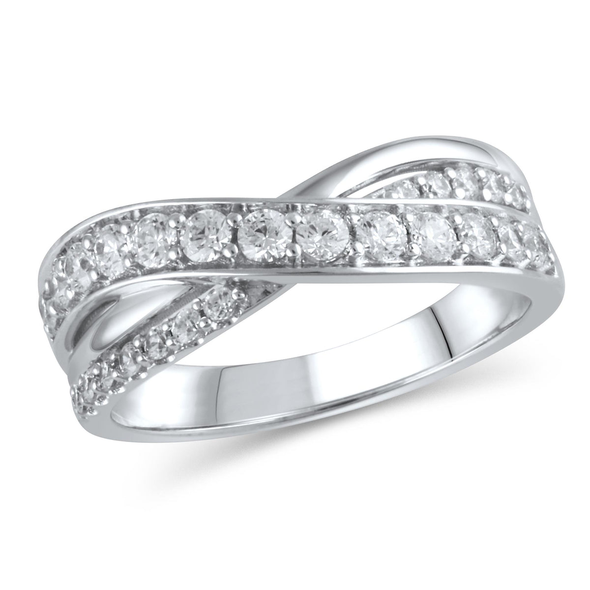 14Kt White Gold Prong Set Wedding Ring With 1.25cttw Natural Diamonds