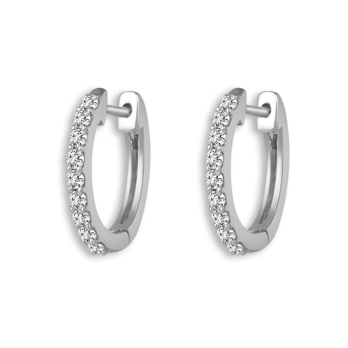 14Kt White Gold Hoop Earrings 0.50cttw Natural Diamonds