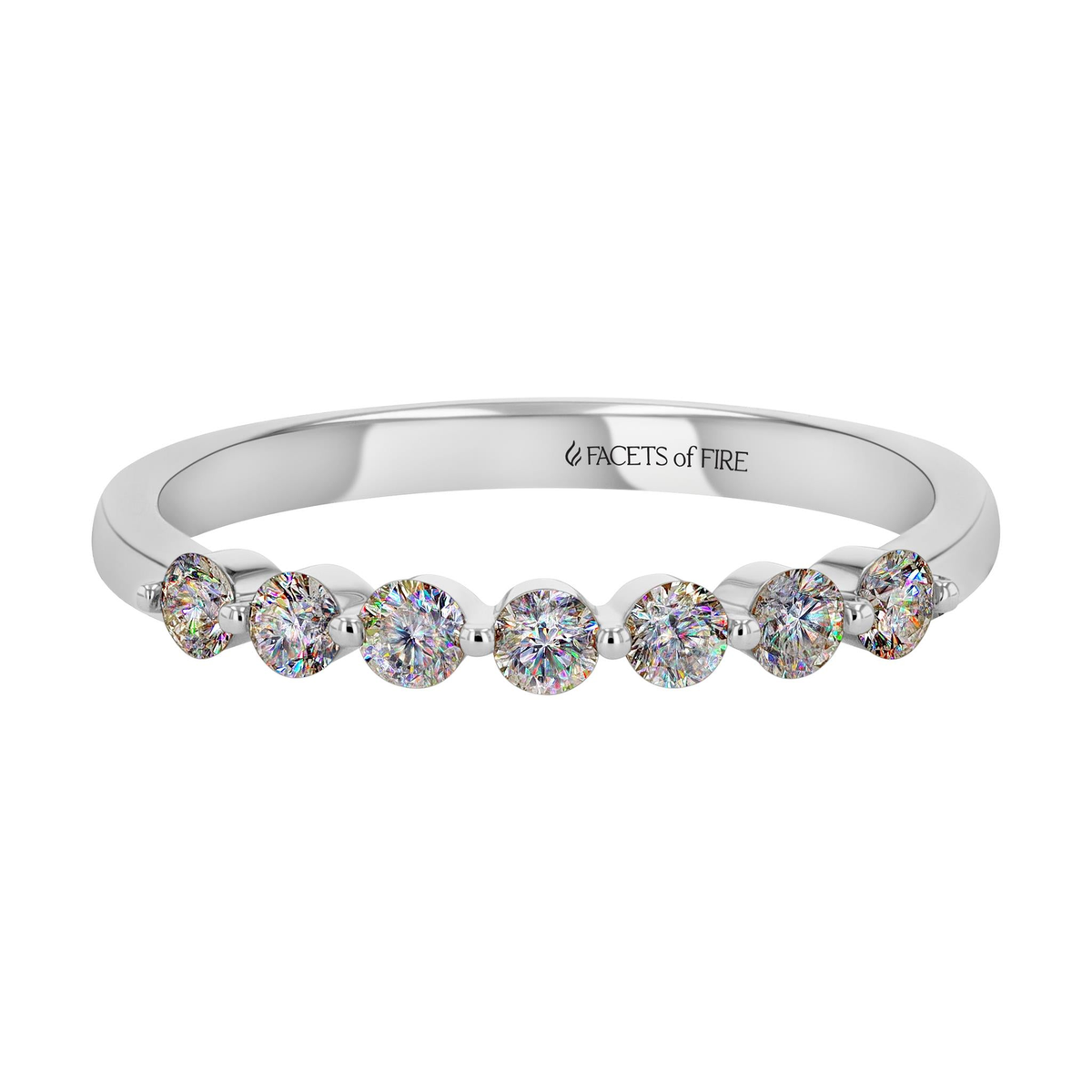 Facets of Fire Shared-Prong 1.00cttw Natural Diamond Anniversary Band