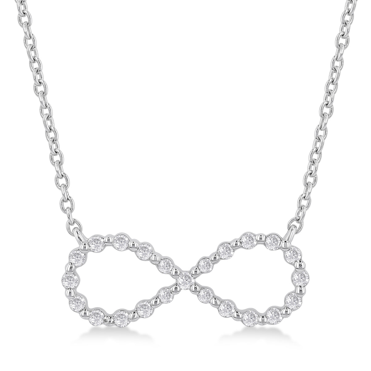 Sterling Silver 0.12cttw Diamond Infinity Pendant