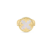 Roberto Coin 18Kt Yellow Gold Reversible Medallion Ring with Turquoise and Mother of Pearl