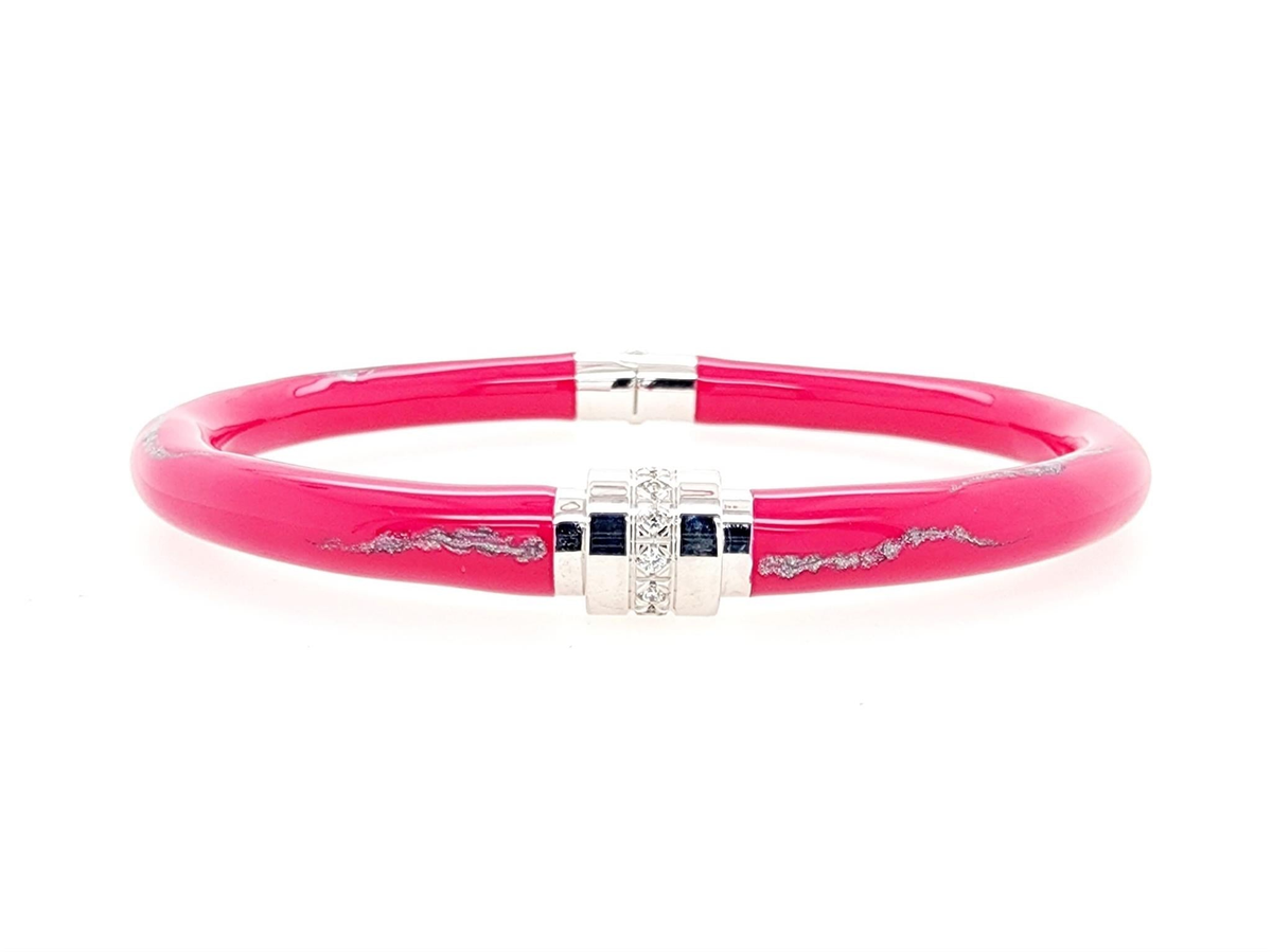 Soho Italian Sterling Silver Enamel Bangle Bracelet